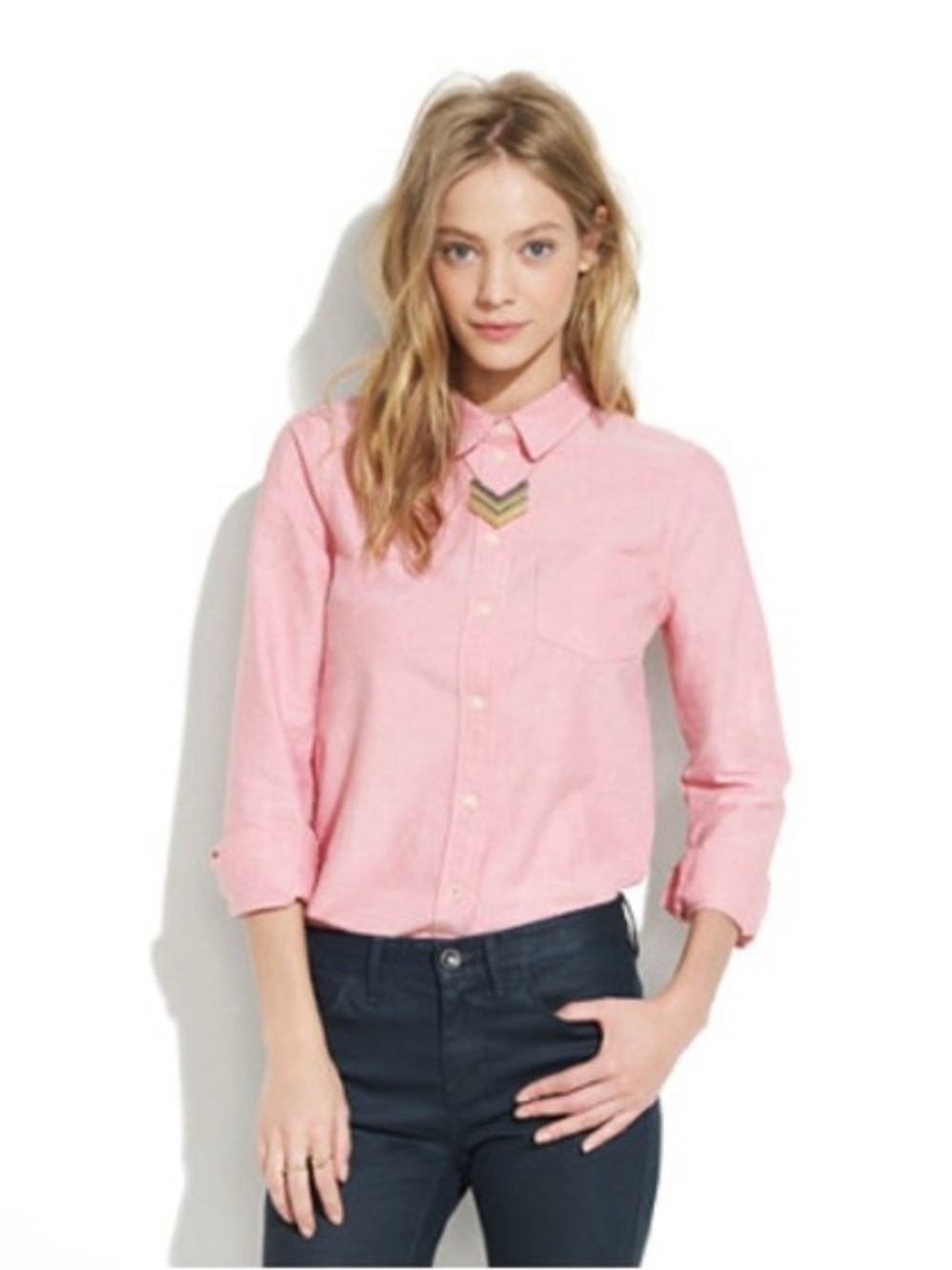 Madewell women’s Broadway & Broome Red button down shirt size M